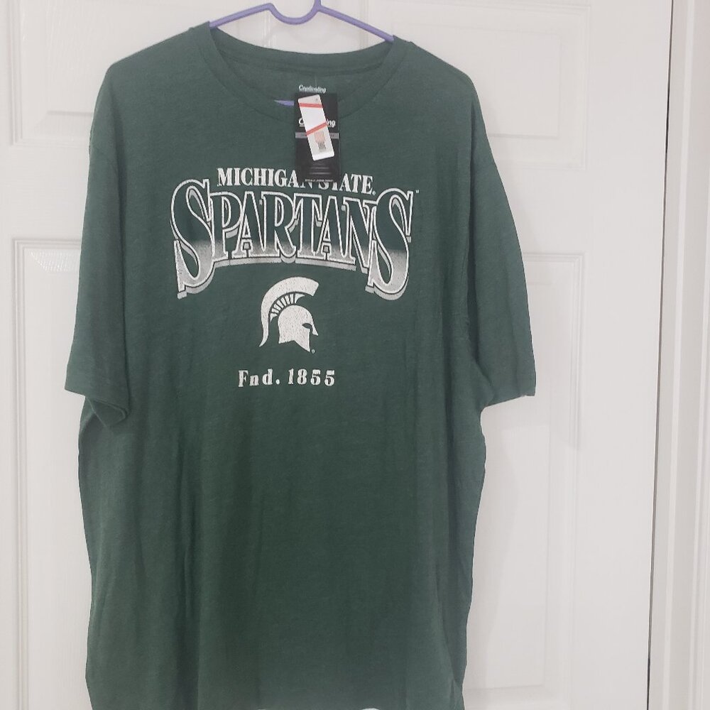 Michigan State Spartans Men's Captivating Brand T-Shirt Green Size 2XL NWT